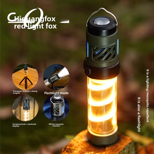 Outdoor Portable Camping Light LED Multi-Function Mosquito Repellent Camping Lantern Type-C Charging Portable Magnetic Suction Tripod Tent Ambience Light