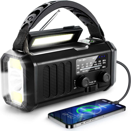 10,000mAh Emergency Crank & Solar Weather Radio