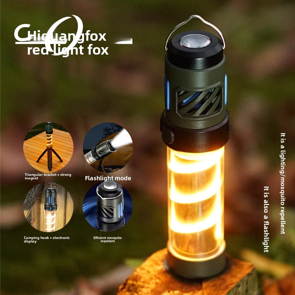 Outdoor Portable Camping Light LED Multi-Function Mosquito Repellent Camping Lantern Type-C Charging Portable Magnetic Suction Tripod Tent Ambience Light