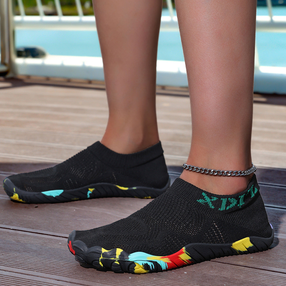 Water Shoes Women Barefoot Grounded Footwear for Women Men with Neuropathy Pool Shoes Wide Toe Box Sneakers Slip On Athletic Workout Gym Footwear Beach Swim Shoe Quick-Dry Breathable Lightweight