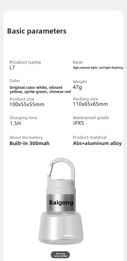 New Creative Camping Water Bottle Light Outdoor Hiking Portable Multi-Scene Ambience Light Hanging Light Spotlight Flashlight