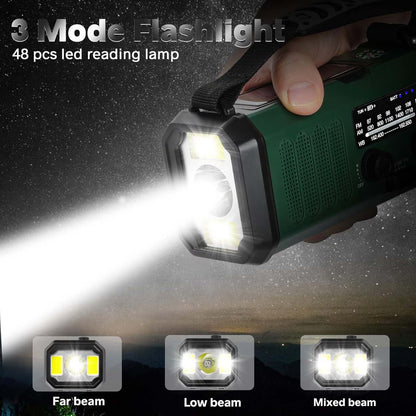 10,000mAh Emergency Crank & Solar Weather Radio